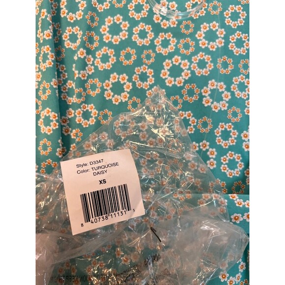 Alexia Admor Amelia Wrap Dress Womens XS Turquoise Daisy Long Sleeve V-Neck NWT - Picture 9 of 11